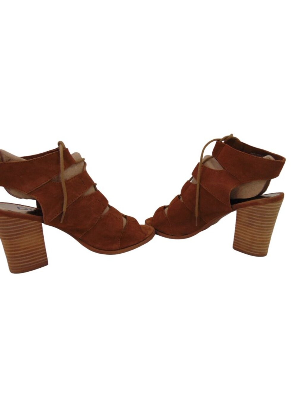 Diba True Tren Dee Brown Suede Lace Up Heels Size 10 Gladiator Shoes Lace Up - Picture 8 of 11